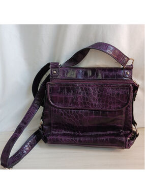 GAL Crocodile Look Crossbody Bag Purple